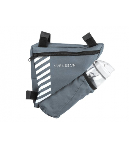 Torba rowerowa pod ramę z kieszenią na bidon, szara. RIDER105G