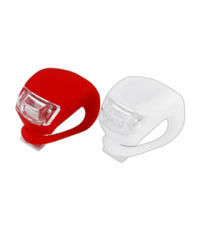 LTC LAMPKA ROWEROWA SILIKON BIAŁA I CZERWONA kpl. LXR24