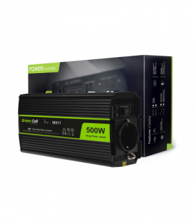 Green Cell INV17 Przetwornica napięcia 24V, 500W, czysty sinus GREEN CELL INV17