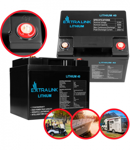 Extralink LiFePO4 40AH Akumulator 12.8V, BMS EXTRALINK EX.30431