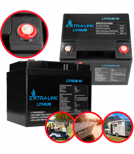 Extralink LiFePO4 60AH Akumulator 12.8V, BMS EXTRALINK EX.30448