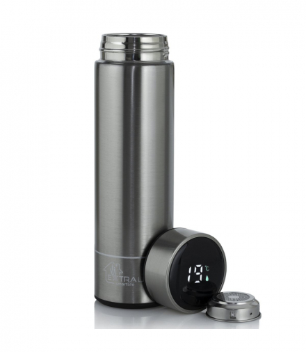 Extralink Smart Travel Mug Srebrny Kubek termiczny Termos z wyświetlaczem LED EXTRALINK MUG-SMART500 SILVER