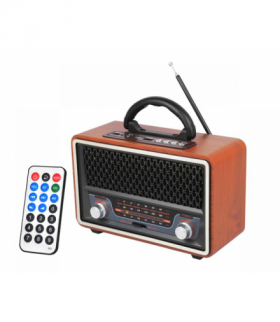 Radio przenośne Ina Retro Bluetooth, FM, USB, SD, AUX z pilotem, szary LTC LX157BT