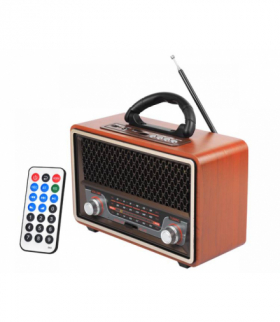 Radio przenośne Ina Retro Bluetooth, FM, USB, SD, AUX z pilotem, złoty LTC LX157BTG