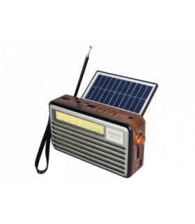 Radio przenośne Liwa Retro z panelam solarnym, FM, Bluetooth, USB, SD, AUX, lampka USB, filoet LTC LX521BTS