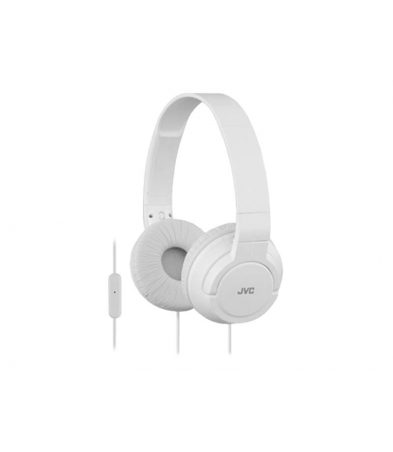 Słuchawki JVC nagłowne HAS-R185WE +mic, białe. JVC LXHAS185WE