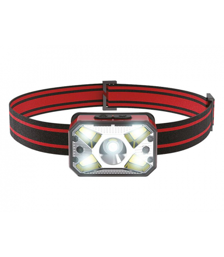 Latarka czołowa LED L2 5W 300lm + COB 3W 200lm sensor ruchu, akumulator 1200mAh USB typ-C LTC LXLL162