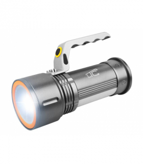 Latarka ręczna szperacz LED T6 ALU ZOOM + białe/czerwone światło, 200m, szara. LAMEX LXLL136