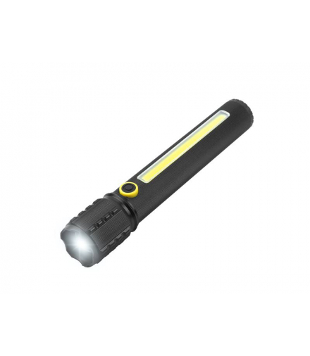 Latarka ręczna 1-LED+COB ZOOM z akumulatorem i kablem MicroUsb LXBLC73TH