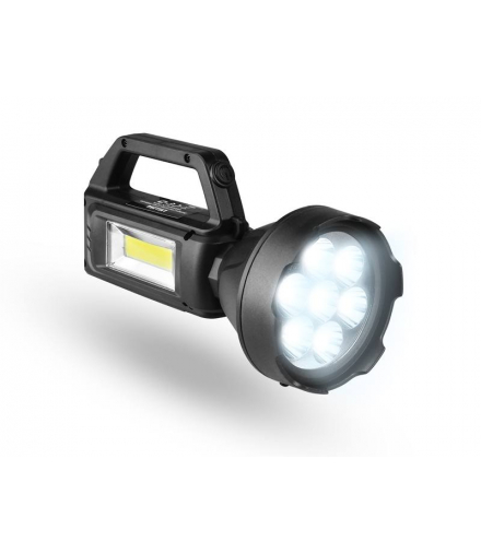Latarka ręczna solarna LTC 7-LED XPE+COB 500lm 3W, aku.1200mAh, powerbank IP65, MicroUSB LTC LXLL254