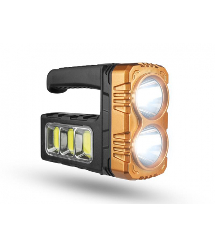 Latarka ręczna solarna LTC 2-LED XPE+3x COB 400lm 3W, aku.800mAh, powerbank, IP65,MicroUSB LTC LXLL253