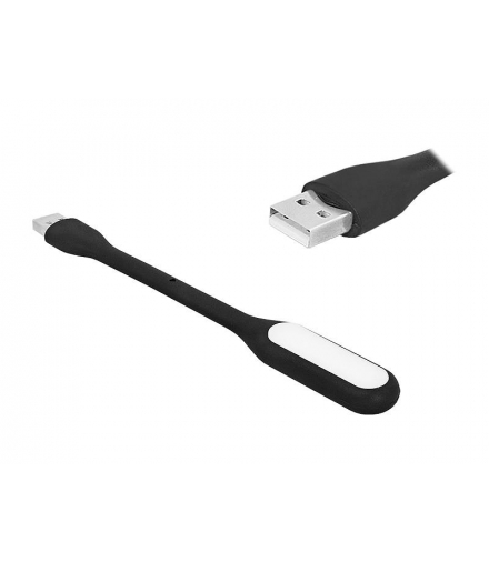 Lampka komputerowa USB gumowa, czarna. LTC LXET77