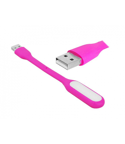 Lampka komputerowa USB gumowa RÓŻOWA. LTC LXET77R