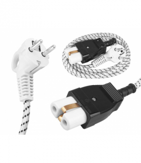 Przewód w oplocie z wtyczką i nasadką do PRODIŻA 2m. Kabel zasilający LXAC43