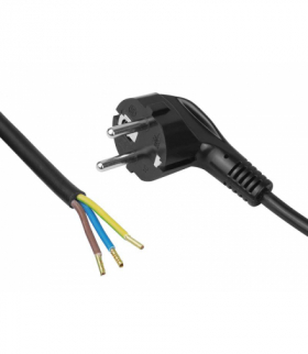 Przewód zasilający 3x1 5m. Kabel zasilający czarny z wtyczką nierozbieralną 16A UNI-SCHUCKO LXAC29