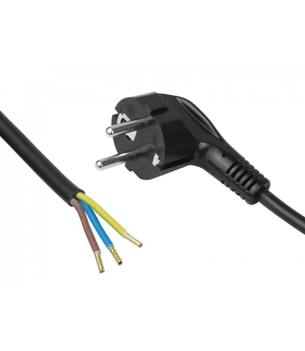 Przewód zasilający 3x1 5m. Kabel zasilający czarny z wtyczką nierozbieralną 16A UNI-SCHUCKO LXAC29