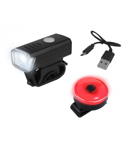 Zestaw lamp rowerowych HY028 z akumulatorem LXHY028