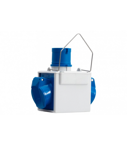 Adapter kempingowy wtyk 16A 3p przemysłowy, gniazdo 2x16A 3P przemysłowe IP44 F-Elektro 73105