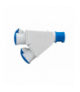 Adapter kempingowy wtyk 16A 3p przemysłowy, gniazdo 2x16A 3P przemysłowe IP44 F-Elektro 73105