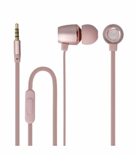 Słuchawki przewodowe MSE-100 dokanałowe jack 3,5mm różowo-złote TFO Forever GSM031755