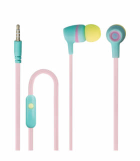 Słuchawki przewodowe JSE-200 dokanałowe jack 3,5mm różowe pastel TFO Forever GSM031762