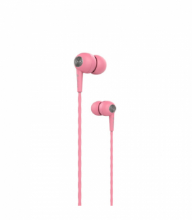 Słuchawki przewodowe Kintone jack 3,5mm dokanałowe różowe TFO Devia BRA006770