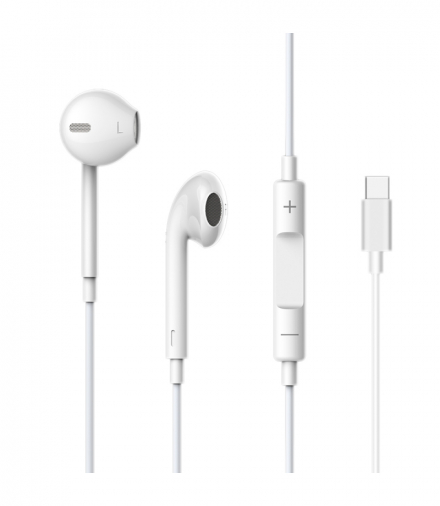 Słuchawki przewodowe Smart EarPods douszne USB-C białe Devia TFO BRA007397