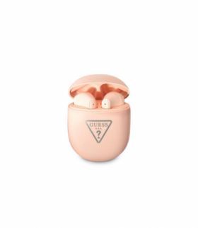 Słuchawki bezprzewodowe GUTWST82TRP TWS Triangle Logo różowe TFO Guess GSM169340