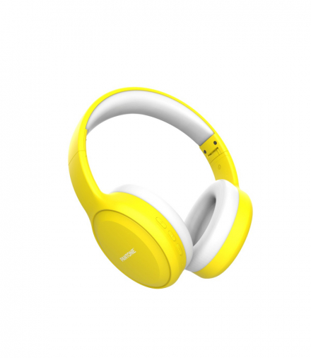 Słuchawki Bluetooth PANTONE PT-WH008 Yellow 102C nauszne TFO Pantone GSM174072