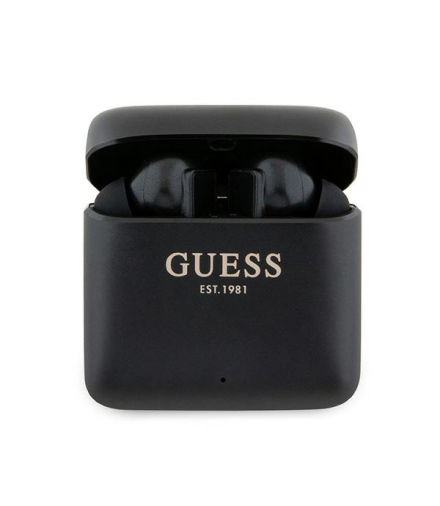 Słuchawki Bluetooth GUTWSSU20ALEGK TWS + stacja dokująca czarne Printed Logo TFO Guess GSM178295