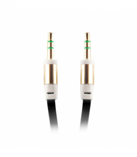 Kabel audio jack 3,5mm - jack 3,5mm 1,0 m czarny woreczek TFO T_0009894
