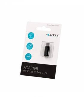 Adapter microUSB - USB-C czarny TFO Forever T_0014093