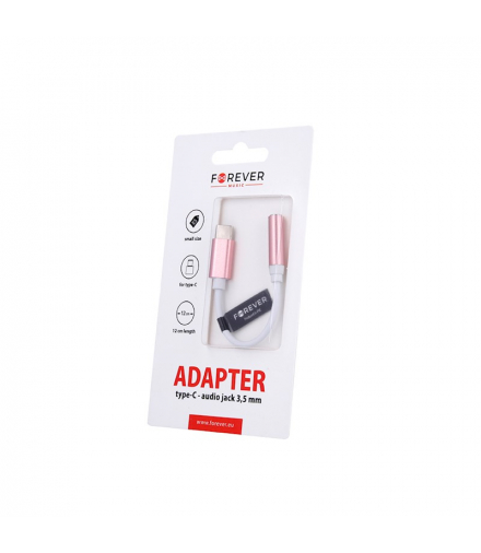 Adapter audio USB-C - jack 3,5mm różowy TFO Forever GSM098175