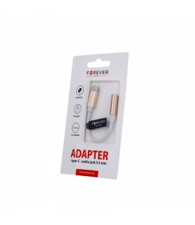 Adapter audio USB-C - jack 3,5mm złoty TFO Forever GSM098176