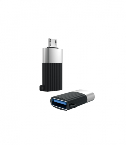 Adapter NB149-G USB - microUSB czarny OTG TFO XO GSM102889