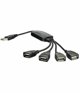 Hub USB 2.0 AK-AD-13 4 porty czarny 15cm TFO Akyga AKKSGZASAKY00056