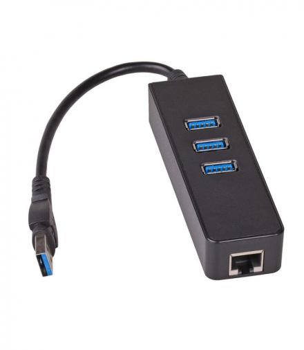 Hub 3x USB 3.0 AK-AD-32 z kartą sieciową 10/100/1000 15cm TFO Akyga AKKSGZASAKY00072