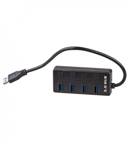 Hub USB AK-AD-33 aktywny USB A (m) / 4x USB A (f) wyłączniki ver. 3.0 15cm TFO Akyga AKKSGZASAKY00073