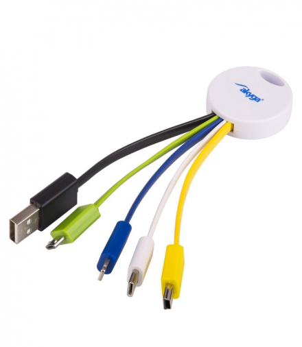 Adapter brelok USB 5w1 AK-AD-51 USB A / USB type C / micro USB B / mini USB B / Thunderbolt TFO Akyga AKKSGZASAKY00085