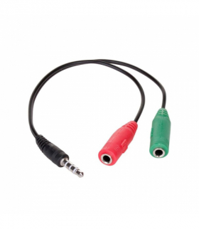 Adapter z kablem AK-AV-08 mini Jack (m) / 2x mini Jack (f) 15cm TFO Akyga AKKSGZASAKY00106