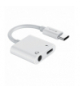 Adapter Smart USB-C - USB-C (port) + jack 3,5mm (port) biały TFO Devia BRA013508