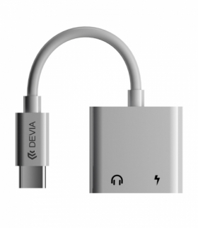 Adapter Smart USB-C - USB-C (port) + USB-C (port) biały TFO Devia BRA013509