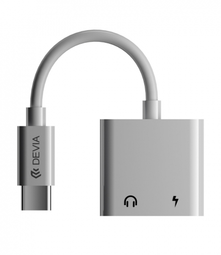 Adapter Smart USB-C - USB-C (port) + USB-C (port) biały TFO Devia BRA013509