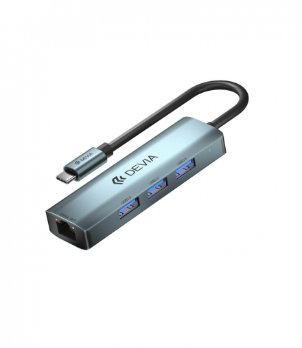 Adapter HUB USB-C 3.1 do 4x USB 3.0 ciemnoszary TFO Devia BRA013511