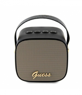 Guess głośnik Bluetooth GUWSB2P4SMK mini czarny 4G Leather Script Logo with Strap TFO GSM178205
