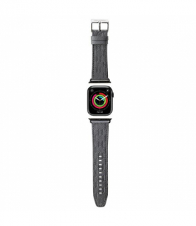 Karl Lagerfeld pasek do Apple Watch 42/44/45/49 mm KLAWLSAKLHPG STRAP SAFFIANO MONO srebrny TFO GSM178662
