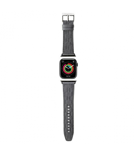 Karl Lagerfeld pasek do Apple Watch 42/44/45/49 mm KLAWLSAKLHPG STRAP SAFFIANO MONO srebrny TFO GSM178662