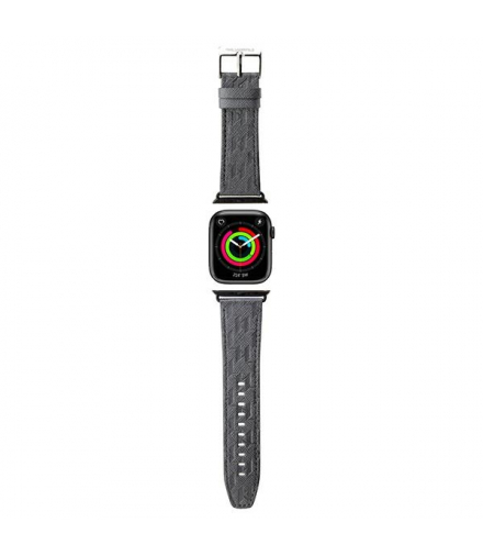 Karl Lagerfeld pasek do Apple Watch 38/40/41 mm KLAWMSAKLHPG STRAP SAFFIANO MONO srebrny TFO GSM178661