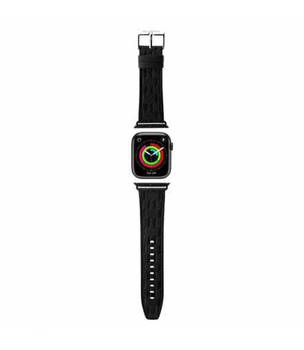Karl Lagerfeld pasek do Apple Watch 38/40/41 mm KLAWMSAKLHPK STRAP SAFFIANO MONO czarny TFO GSM178659