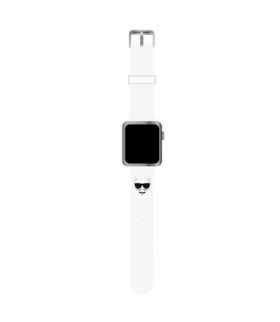 Karl Lagerfeld pasek do Apple Watch 42 / 44 / 45 KLAWLSLCW biały Silicone Choupette Head TFO GSM115394